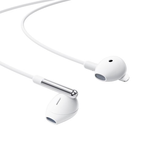 Słuchawki przewodowe z mikrofonem i pilotem USB-C 1.2m - białe