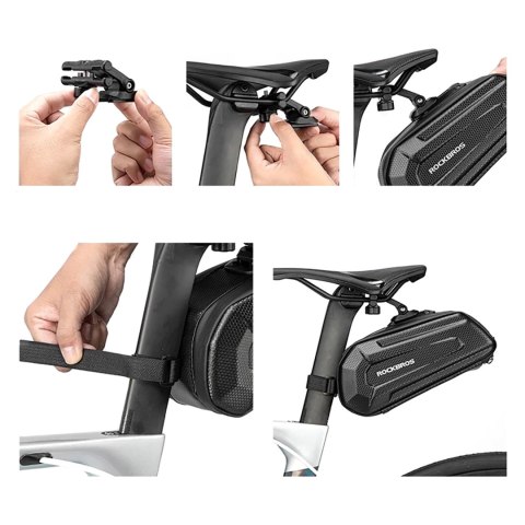Torba rowerowa mocowana pod siodełko na zaczep szybkozłączke 1.8l - czarna