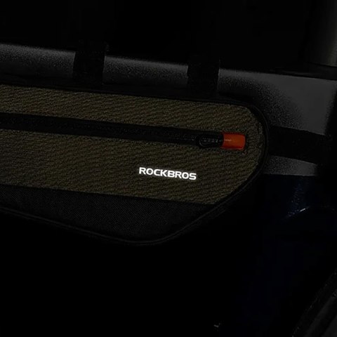 Torba rowerowa na ramę roweru z kieszenią boczną 1.7l - zielono-czarna