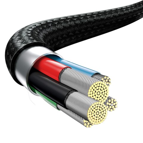 3w1 Kabel przewód USB-C - USB-C / iPhone Lightning / microUSB 20W PD 1.5m - czarny
