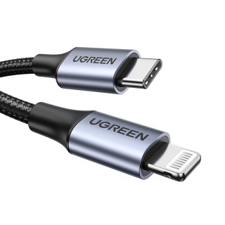 Kabel przewód do iPhone Lightning - USB-C 2.0 MFi 1m - szary