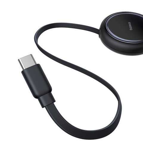Kabel przewód zwijany USB-C - 2 x USB-C Bright Mirror Series 100W 1m - czarny