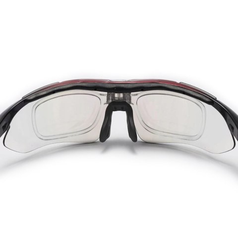 Okulary rowerowe polaryzujące 10001 - ZESTAW czarno-czerwone