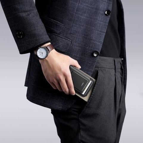 Portfel na karty Magnetic Wallet MagSafe z podstawką - czarny