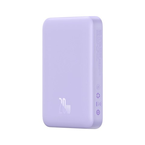 Powerbank magnetyczny indukcyjny 10000mAh 20W + kabel USB-C - fioletowy