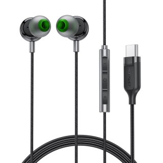 Słuchawki przewodowe L5 dokanałowe USB-C 1.2m - czarne