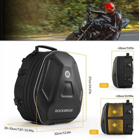 Torba motocyklowa plecak na kask mocowana na bak lub siedzeniu 35l - czarna