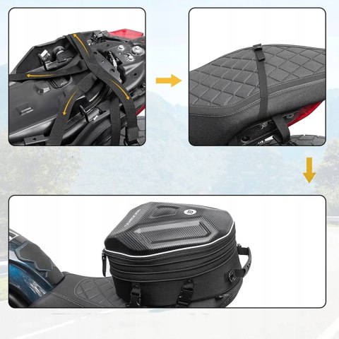 Torba motocyklowa plecak na kask mocowana na bak lub siedzeniu 35l - czarna