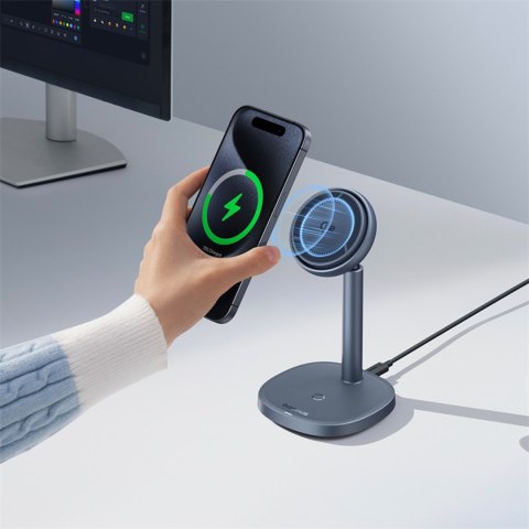 2w1 Ładowarka indukcyjna Orbit 2 Pro MagSafe Qi2 20W z chłodzeniem - szara