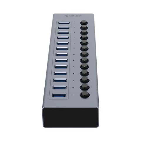 Hub BT2U3-13AB z włącznikami 13x USB-A - szary