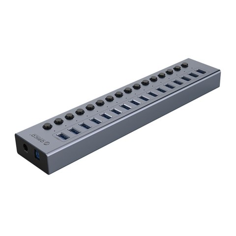 Hub BT2U3-16AB z włącznikami 16x USB-A - szary