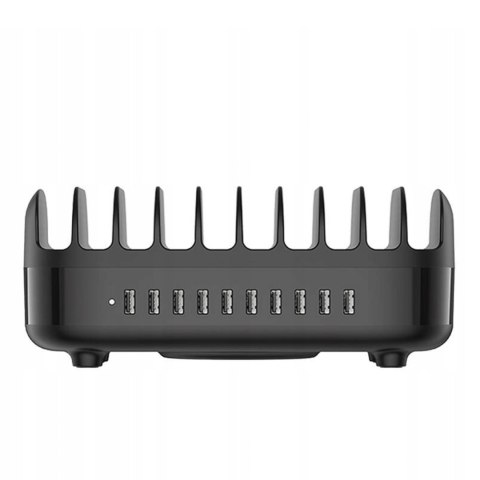 Inteligentna stacja ładowania DUK-10P-V1 do telefonów tabletów 10x USB-A - czarna