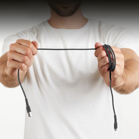 Kabel przewód USB-A - USB-C 1.5m - czarny