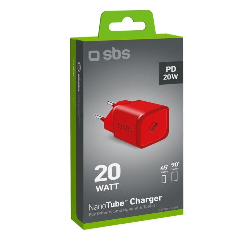 Ładowarka sieciowa GaN z Power Delivery 20W - czerwona