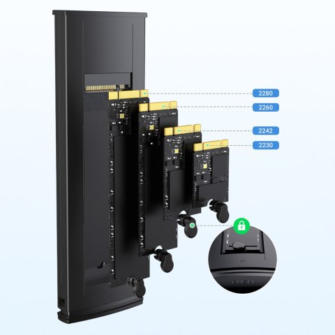 Obudowa kieszeń na dysk M.2 NVMe 10Gbps + kabel USB-C - USB-A / USB-C - USB-C - czarna