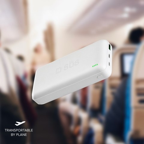 Powerbank 20000 mAh PD MicroUSB USB-C USB-A 20W - biały