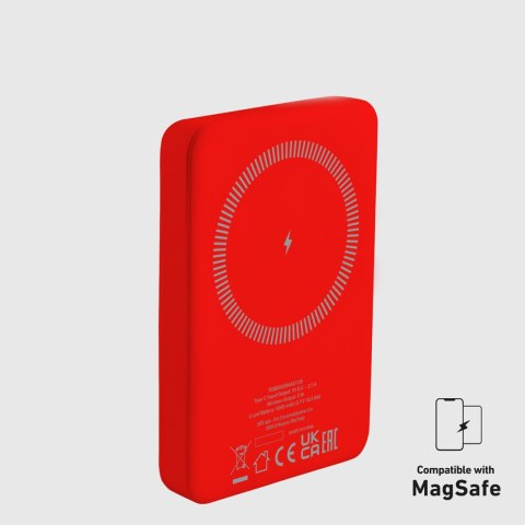 Powerbank 5000 mAh MagSafe - czerwony
