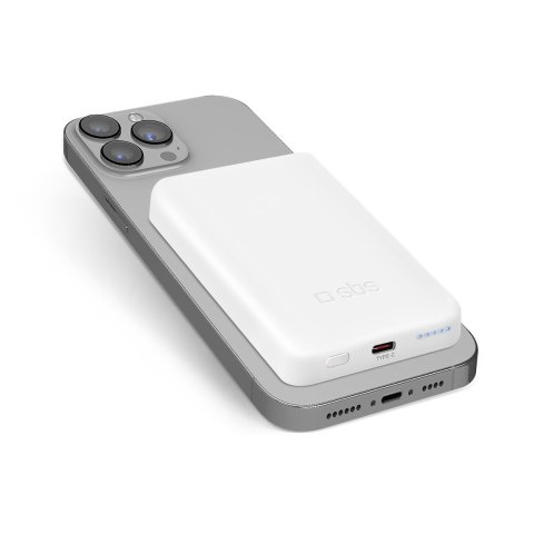 Powerbank 5000 mAh USB-C kompatybilny z MagSafe - biały