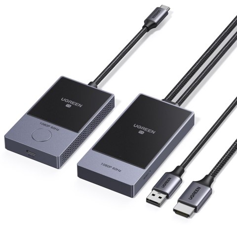 Transmiter HDMI bezprzewodowy nadajnik i odbiornik do 30m - czarno-srebrny