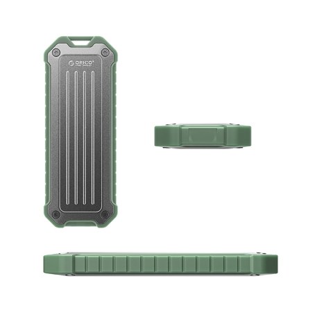 Wzmocniona kieszeń dyskowa taktyczna OTPX-G2 M.2 NVMe / SATA SSD USB-C - szaro-zielona