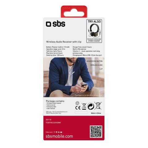Adapter Bluetooth bezprzewodowy odbiornik z zestawem stereo - szary