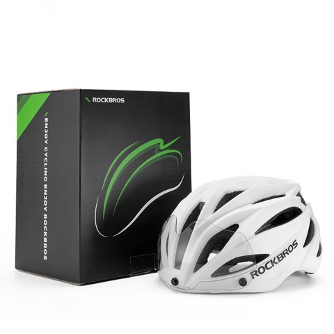 Kask rowerowy z szybką odpinanymi okularami z filtrem UV unisex - czarno brązowy