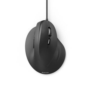 Myszka przewodowa EMC-500 ergonomiczna pionowa - czarna