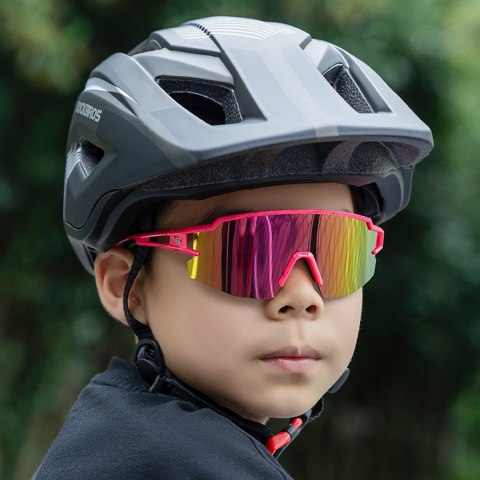 Okulary rowerowe polaryzacyjne dla dzieci z filtrem UV - biało niebieskie