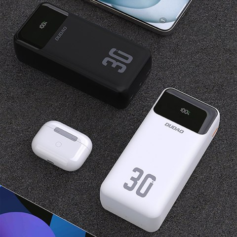 Powerbank 30000mAh z wbudowanymi kablami PD 22.5W - czarny