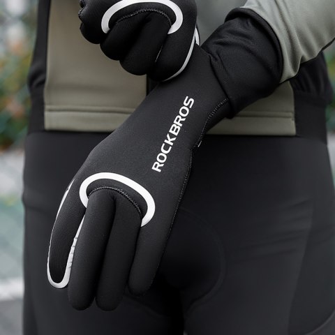 Rękawiczki rowerowe pełne wodoodporne rozmiar L/XL - czarne