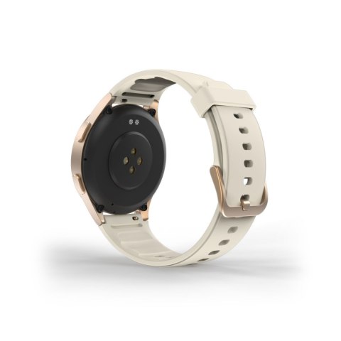 Smartwatch Hama 8900 GPS AMOLED 1.32'' z beżowym paskiem silikonowym - złoty