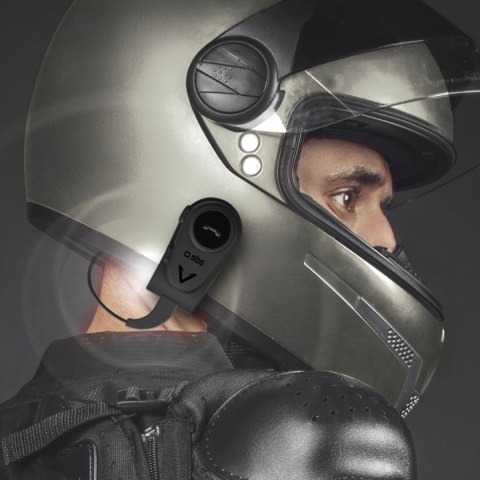 Zestaw słuchawkowy mono bezprzewodowy do kasku motocyklowego - czarny