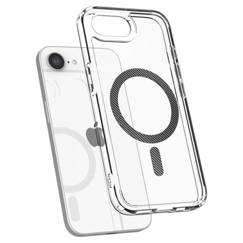 Etui case na iPhone 16e Carbon Fiber Ultra Hybrid MagSafe - przezroczyste