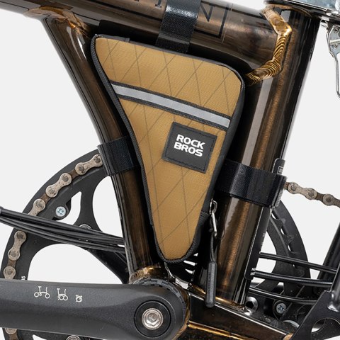 Torba sakwa trójkątna na ramę rowerową 0.3l - brązowa