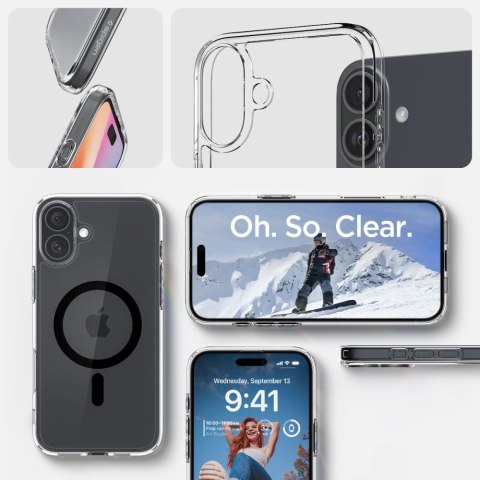 Etui plecki na iPhone 16 Plus Ultra Hybrid Mag z MagSafe - przezroczyste czarne