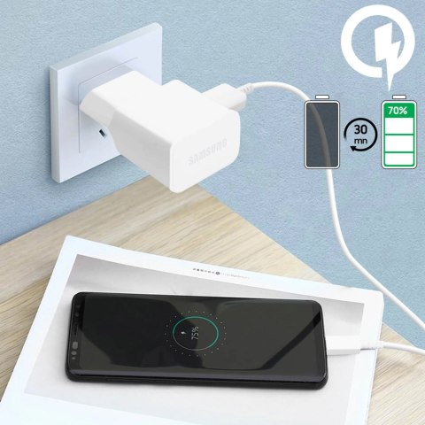 Ładowarka sieciowa Samsung USB-A 15W z kablem USB-A - USB-C - biała