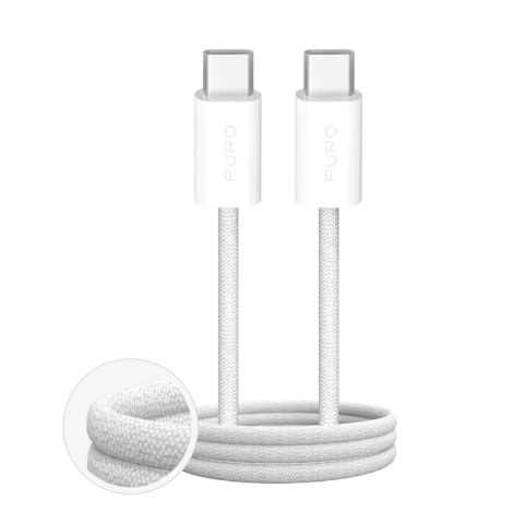 Kabel przewód USB-C w oplocie Fabrik 4 60W 2m - biały