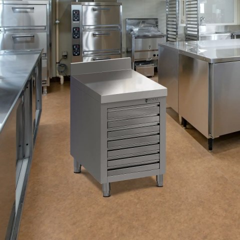 Szafka gastronomiczna na ciasto do pizzy z rantem 7 szuflad 50 x 70 cm
