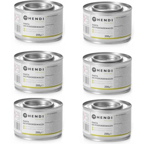 Pasta etanol BIO do podgrzewaczy w puszce zestaw 6x200g - Hendi 194357