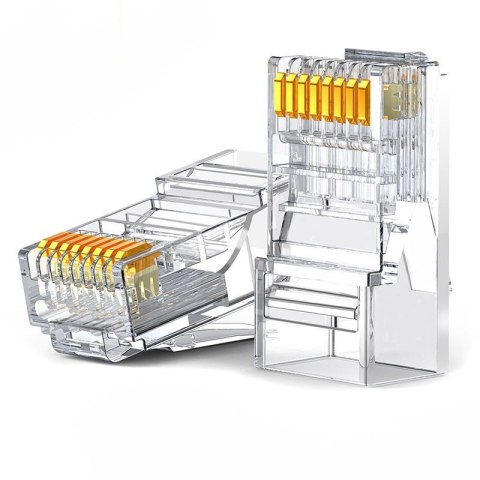Wtyczka końcówka RJ45 8P8C Cat 6 przezroczysta ZESTAW 100szt