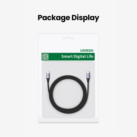 Kabel przewód USB-C PD w oplocie 240W 5A 480Mb/s 1m czarno szary