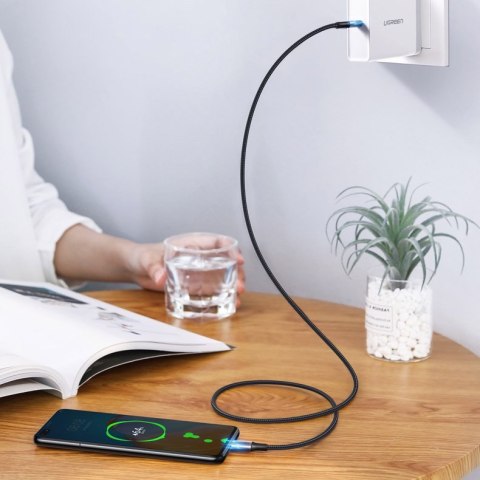 Kabel przewód USB-C - USB-C Power Delivery Quick Charge 1m - szary