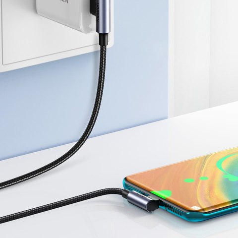 Kabel przewód kątowy USB-C - USB 2.0 480Mb/s 3A 3m czarny