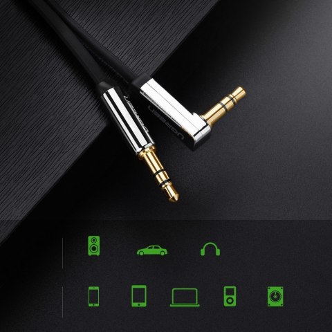 Płaski kabel przewód audio AUX 3.5 mm mini jack 5m srebrny