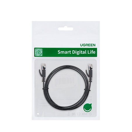 Płaski kabel sieciowy patchcord LAN RJ45 Ethernet Cat. 6 15m czarny