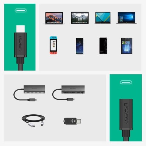 Przedłużacz do kabla przewodu USB-C 3.1 0.5m czarny