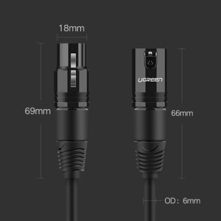 Przedłużacz do kabla przewodu audio do mikrofonu XLR 3m czarny