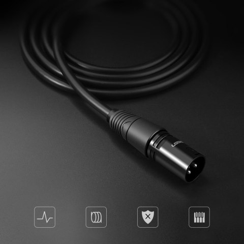 Przedłużacz do kabla przewodu audio do mikrofonu XLR 3m czarny
