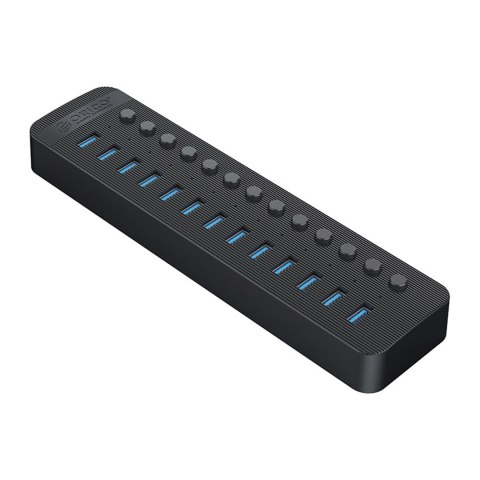 Hub CT2U3-13AB z włącznikami 13x USB-A - czarny