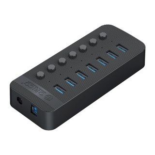 Hub CT2U3-7AB z włącznikami 7x USB-A - czarny